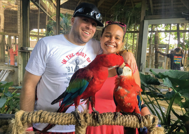 couple with pets