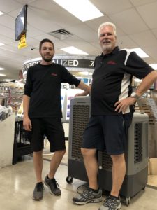 father and son together again in the hardware store