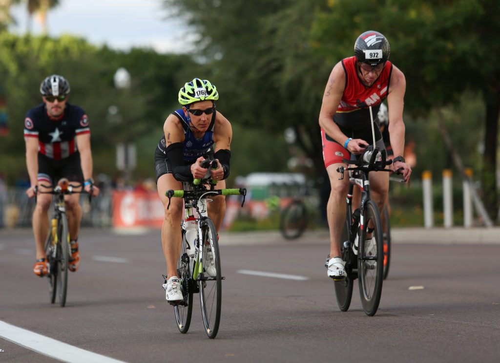 Athletes participate in the 2015 Ironman Arizona at Tempe Beach Park on November 15. Participants ranged from ages 18 – 85 and swam 2.4 miles, biked 112 miles and ran 26.2 miles. For more photos visit wn.calicoeng.com. Wrangler News photo by Ana Ramirez.