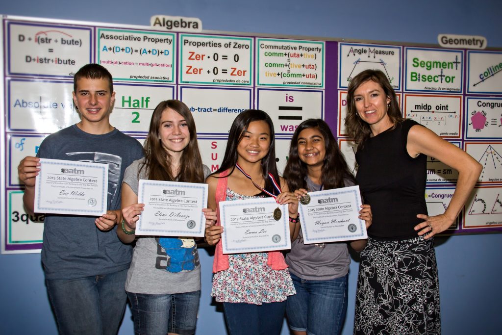 Pictured: Left to right: Eric Wilda, Elena, D’Avanzo, Emma Lee, Mayari Merchant, teacher Christy Menard