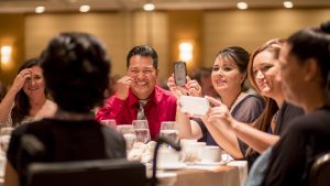 Award recipient Jazmin Romero's family celebrates after Jazmin received her award. [Billy Hardiman/Wrangler News]