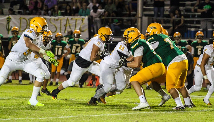 The Padres took their game on the road and shut down the Peoria Panthers, 35-0. (Wrangler News photo by Alex J. Walker)